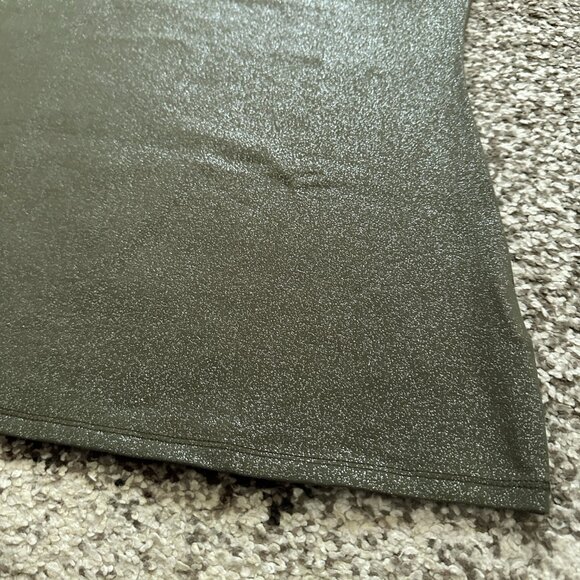 EXPRESS (M) Olive Green Shine Best Loved Bra Cami Fitted Tank Glitter Silver - Picture 4 of 12